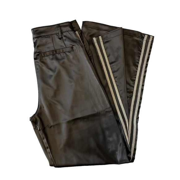 7 For All Mankind Silky Satin Wide Leg Trouser Pants. Black Size 6 #871 NWT - Picture 6 of 7